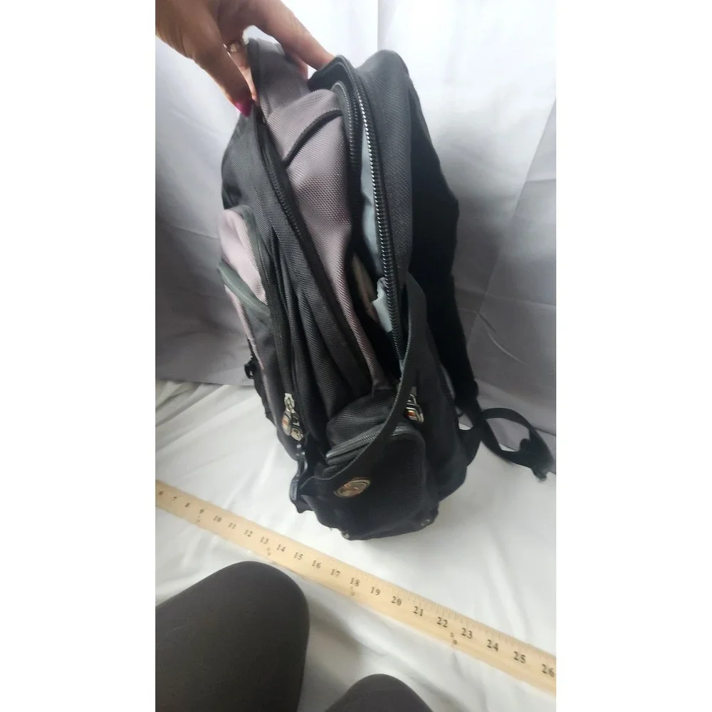 SwissGear Airflow Laptop Backpack Black Grey Multi Pocket Tech Travel Bag